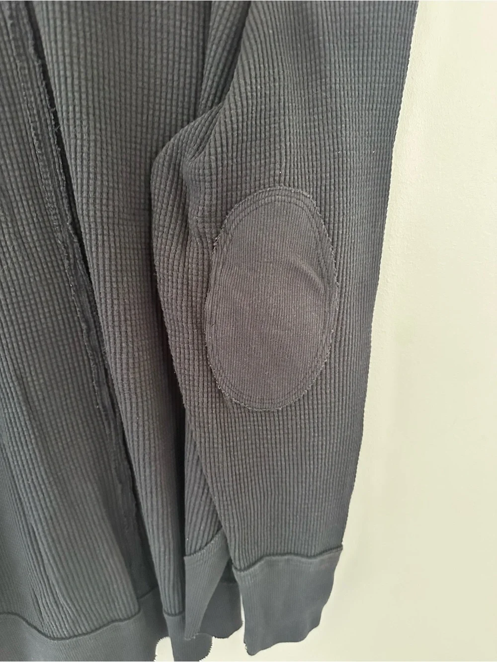 We The Free Relaxed Oversized Black Waffle Knit Thermal Top Sz Small - Picture 5 of 9